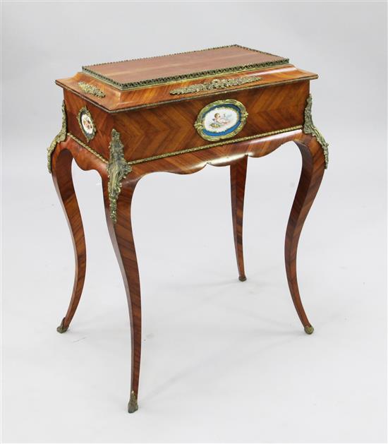 A 19th century French kingwood and ormolu mounted jardiniere, W.2ft .5in.